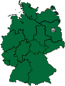 Karte mit Punkt bei Berlin