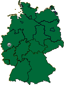 Deutschlandkarte mit Punkt bei Leverkusen